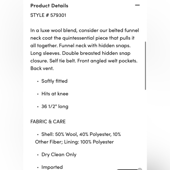 NWT Ann Taylor XXSP Black Petite Wool Blend Belted
Funnel Neck Coat - Picture 4 of 14